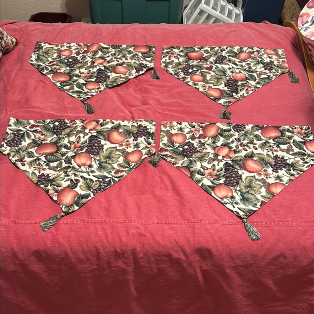 Curtain Valance Floral Fruit Grape Butterfly Patterned Valances with Tassels
